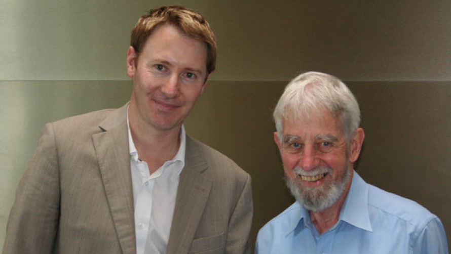 Benjamin Northey, Patricia Riordan Associate Conductor Chair, with Roger Riordan AM, Founder of the Cybec Foundation Benjamin Northey, Patricia Riordan Associate Conductor Chair, with Roger Riordan AM, Founder of the Cybec Foundation
